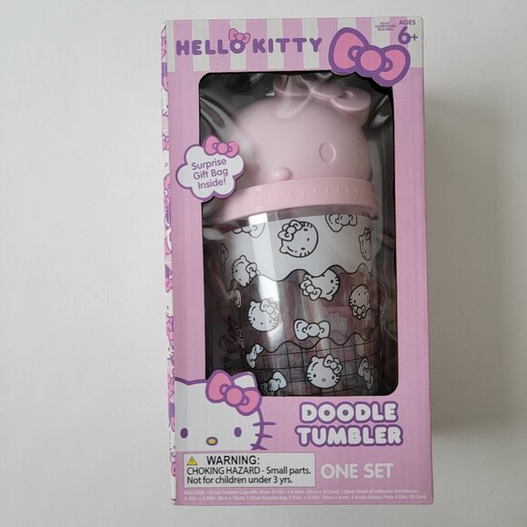 HELLO KITTY Doodle Tumbler with Straw and Surprise Gift Bag inside, Sanrio new - Picture 13 of 13